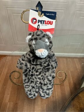 Brand New Petlou Tiger squeaker and Clinker  Dog Toy 13"